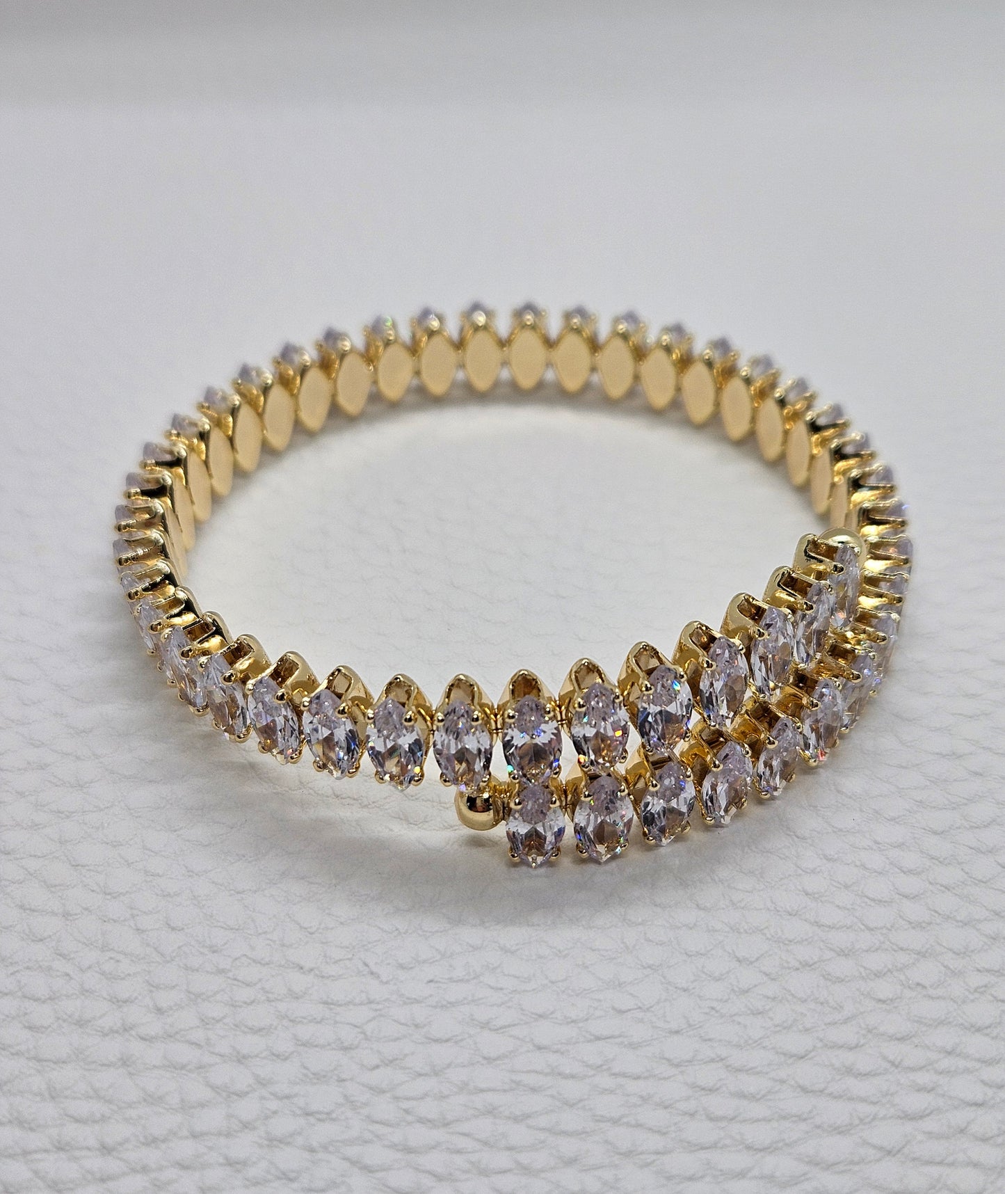 Adjustable Cubic Zirconia Gold Filled Bracelet