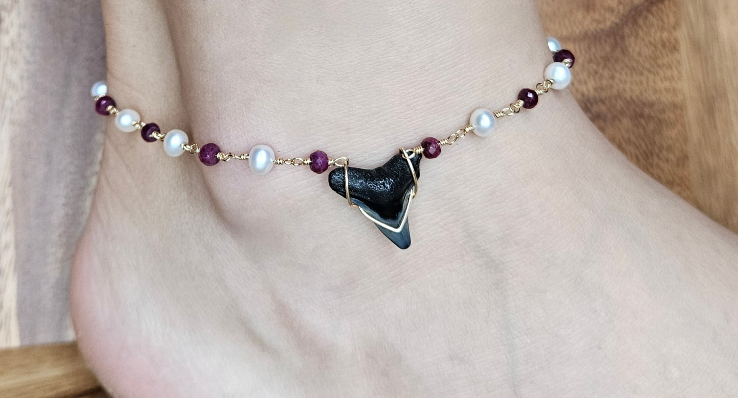 Shark Tooth Anklet Custom Order