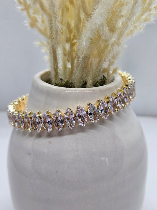 Adjustable Cubic Zirconia Gold Filled Bracelet