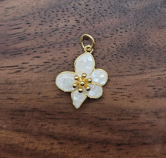 Mother of Pearl Flower Charm